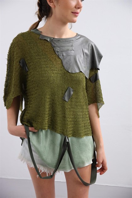 Yeşil Tasarım Bluz - Şaman Butik Yeşil Tasarım Bluz