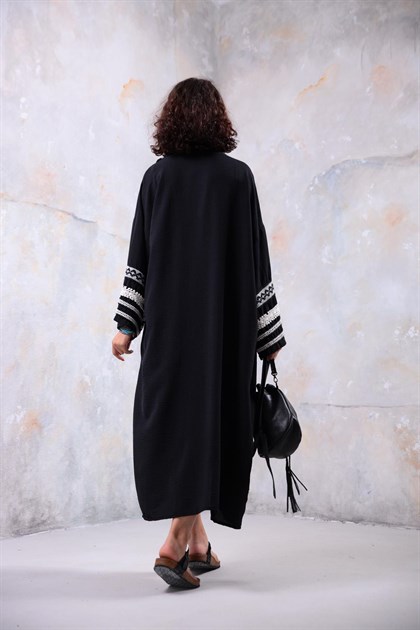 Black Lace Kimono - Saman Butik | Shop Online Black Lace Kimono