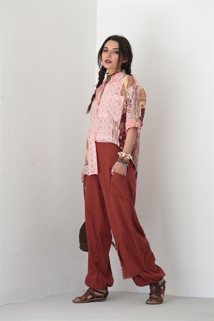 Saman Butik | Shop Online Tile Pockets Stitched Trousers