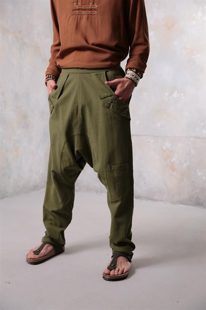 Yeşil Loris Erkek Pantolon - Şaman Butik Yeşil Loris Erkek Pantolon
