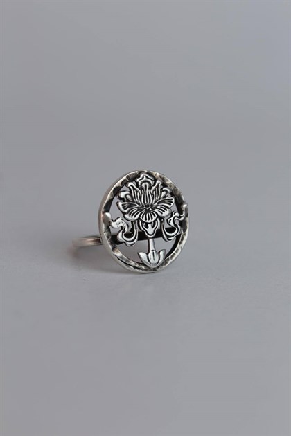 Gümüş Lotus Tasarım Yüzük - Şaman Butik Gümüş Lotus Tasarım Yüzük